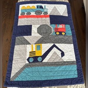 Pottery Barn Kids Jax Construction Toddler Quilt